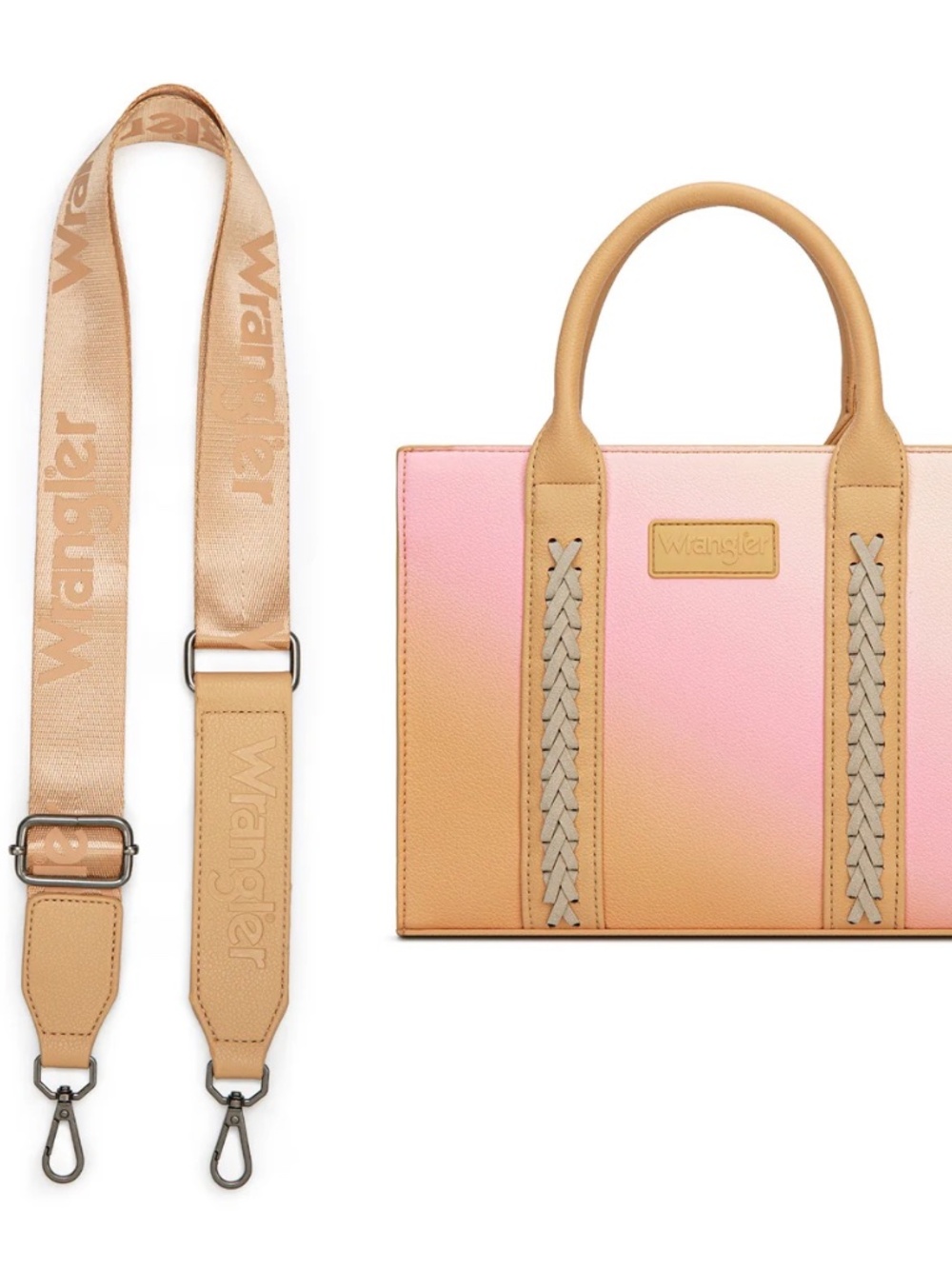 Wrangler Ombre Western Tote/Crossbody - Tan - Picture 5 of 7
